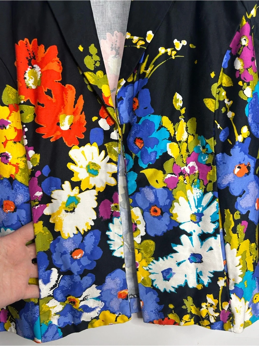 Susan Marie's Of‎ Salado Black Floral Blazer Jacket Small